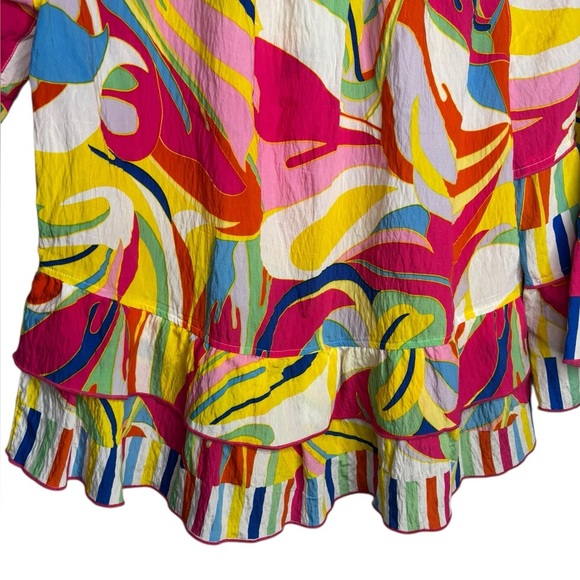 John Mark Colorful Flowy Off Shoulder Top Size Large - Picture 3 of 11